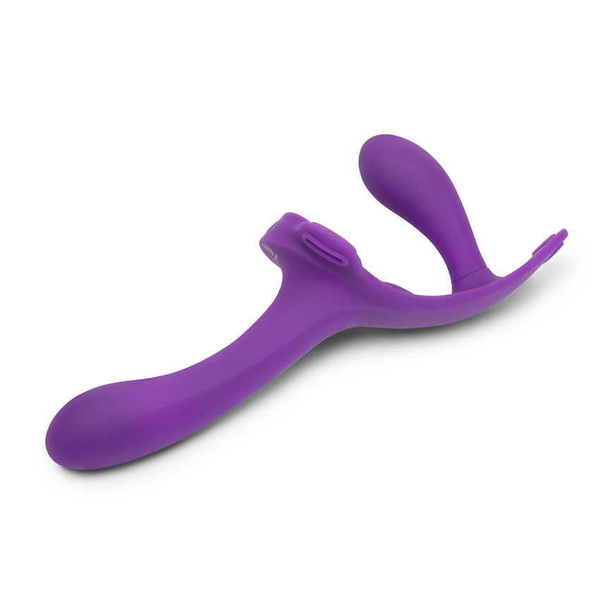 Lock-In Dual-Ended Vibrating Strap-On & Harness Set