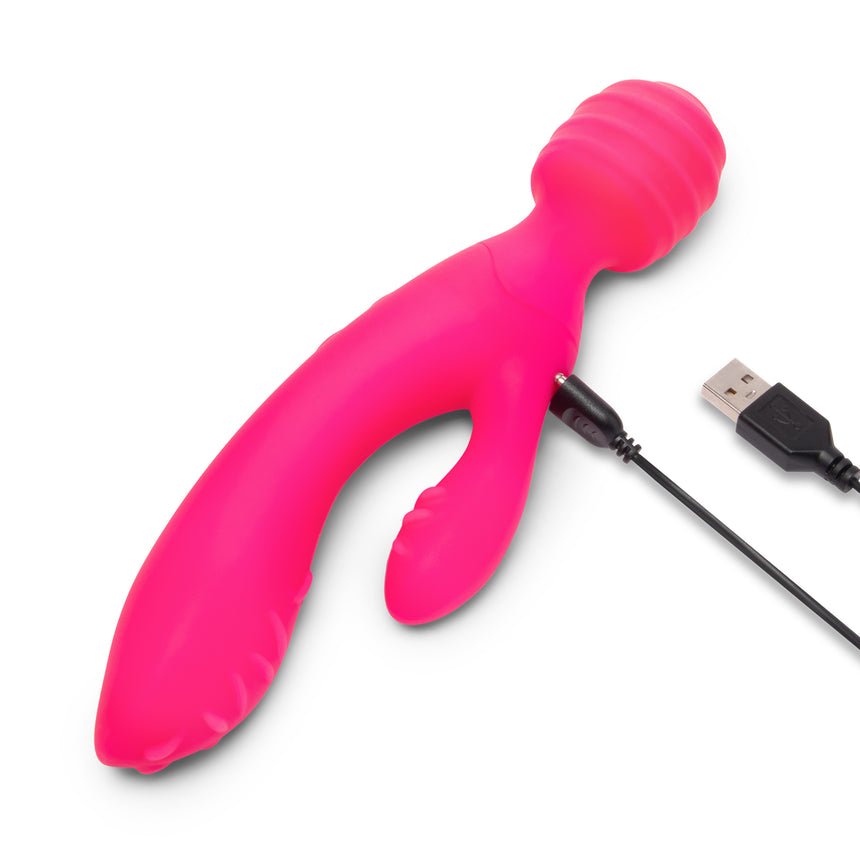 Tri Delight Dual-Ended Triple Stim Wand & Rabbit Vibrator