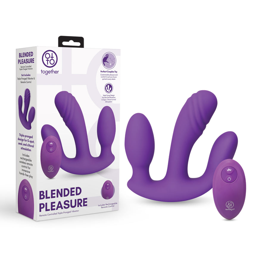 Blended Pleasure Remote Controlled Triple-Pronged Vibrator