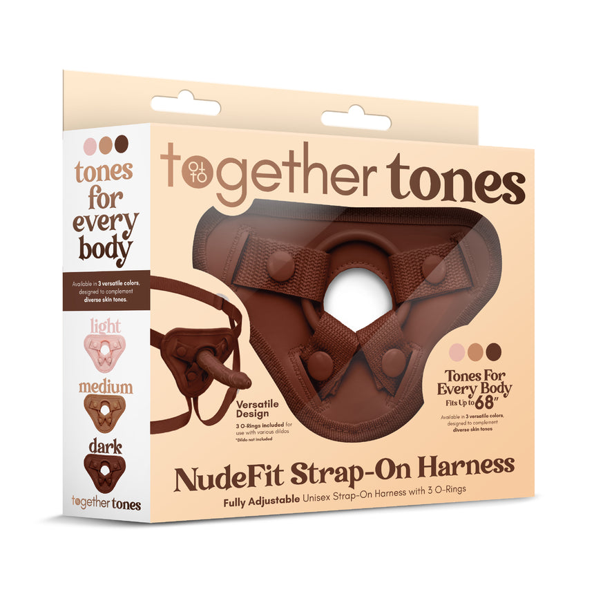 NudeFit Fully Adjustable Unisex Strap-On Harness with 3 O-Rings