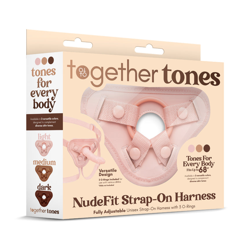 NudeFit Fully Adjustable Unisex Strap-On Harness with 3 O-Rings