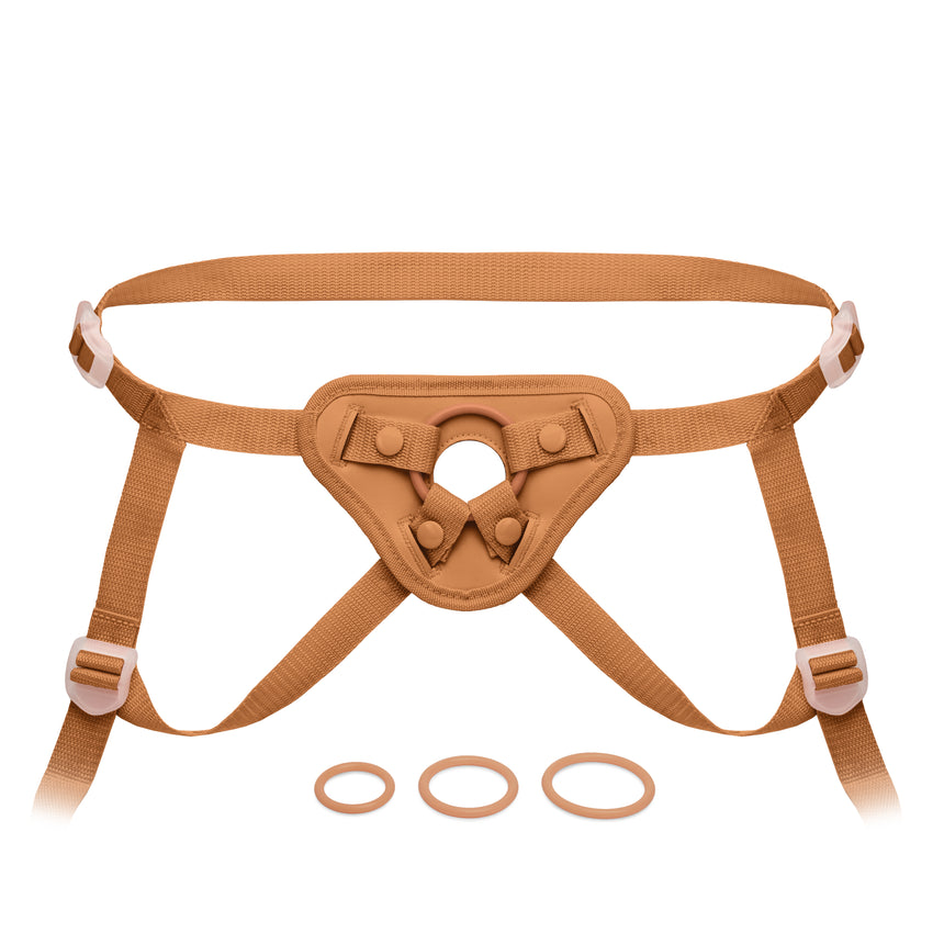 NudeFit Fully Adjustable Unisex Strap-On Harness with 3 O-Rings