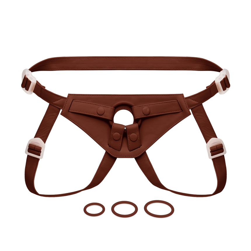 NudeFit FlexCurv Fully Adjustable Unisex Strap-On Harness with 3 O-Rings