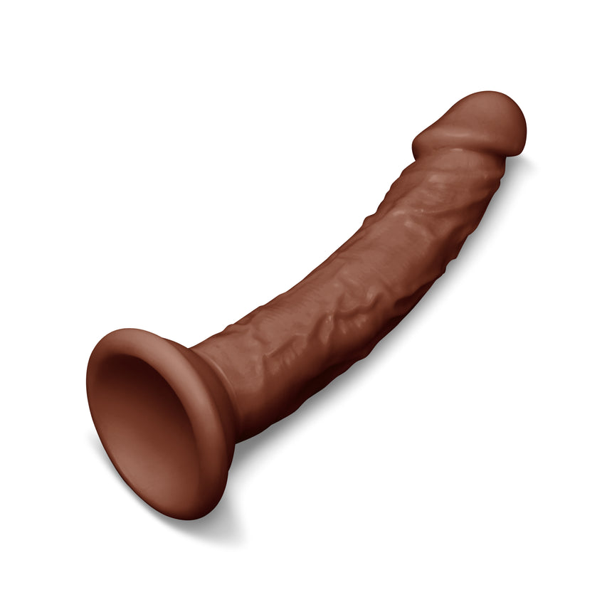 Together Tones 6.75 Inch Realistic Curved Strap-On Dildo with Flared Suction Base
