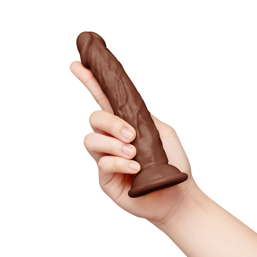 Together Tones 6.75 Inch Realistic Curved Strap-On Dildo with Flared Suction Base