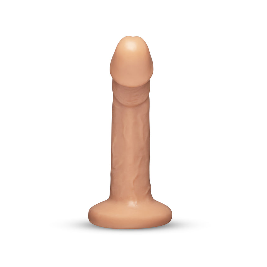 Together Tones 8 Inch Realistic Curved Strap-On Dildo with Flared Suction Base