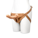 Together Tones 8 Inch Realistic Curved Strap-On Dildo with Flared Suction Base