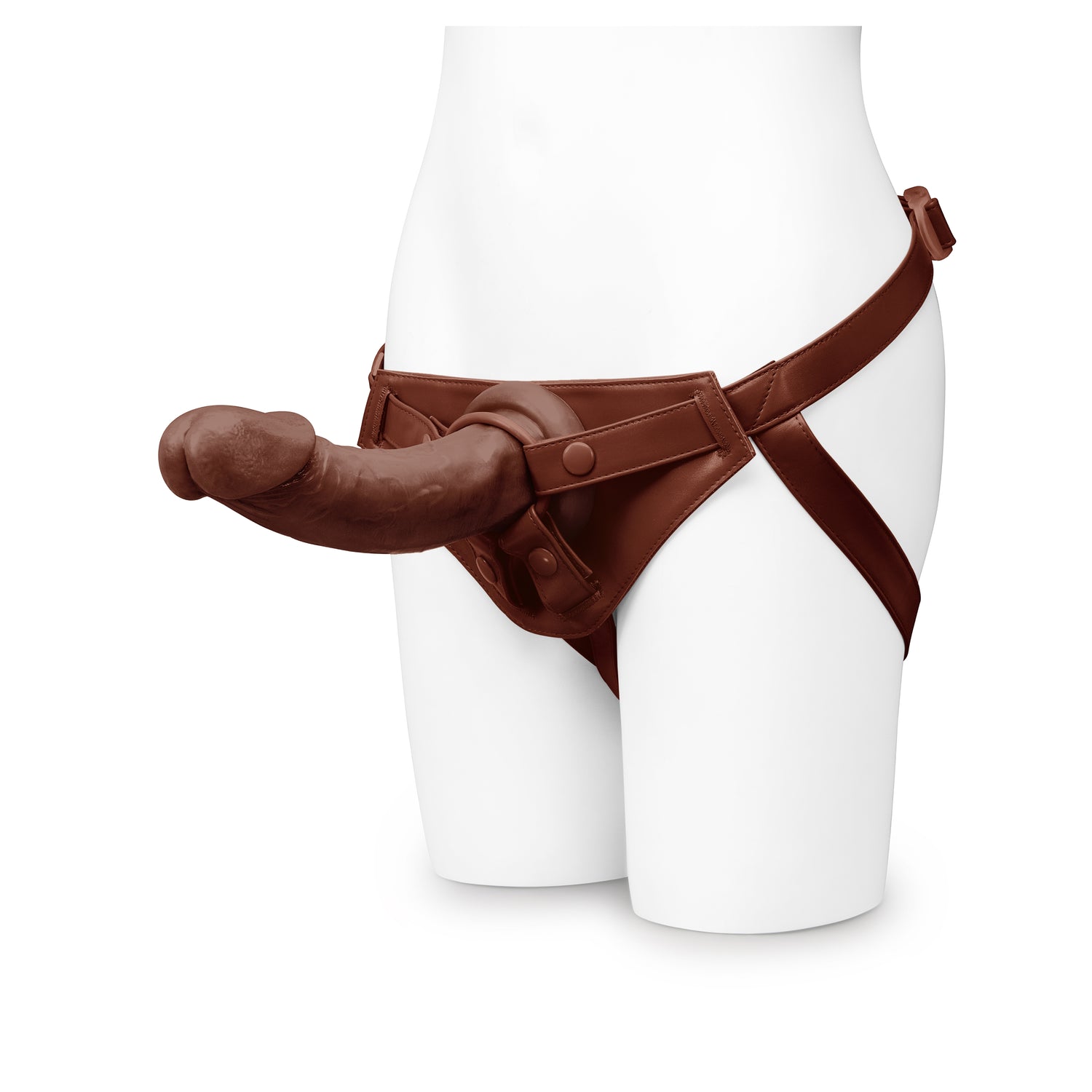 Together Tones 9 Inch Realistic Girthy Strap-On Dildo with Flared Suction Base