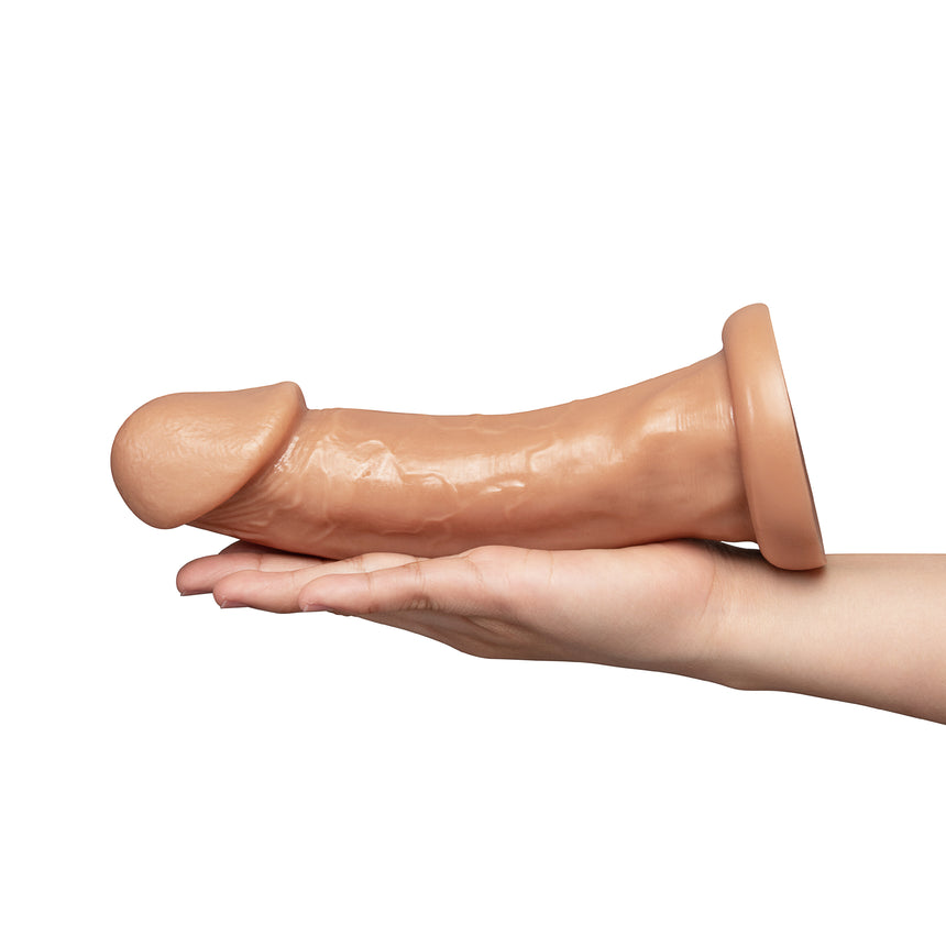 Together Tones 9 Inch Realistic Girthy Strap-On Dildo with Flared Suction Base