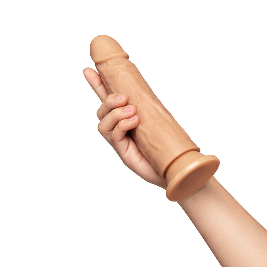 Together Tones 7.75 Inch Realistic Girthy Strap-On Dildo with Flared Suction Base