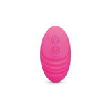 Pink remote with power and mode buttons on a white background
