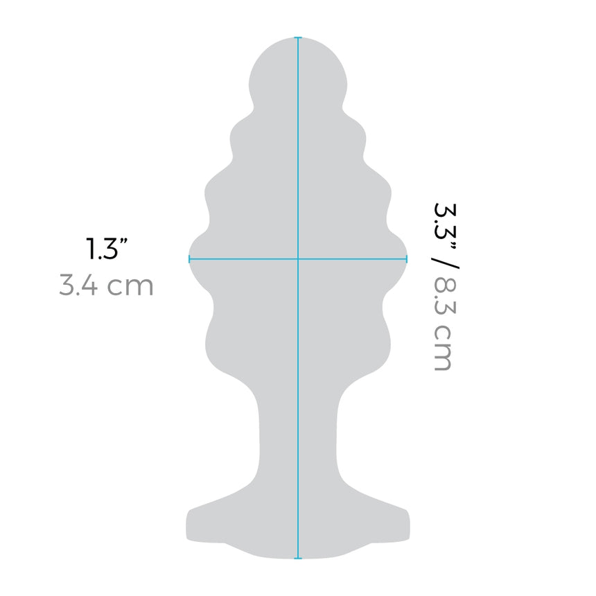 B-Vibe Silver Anal Plug With Clear Stone Medium