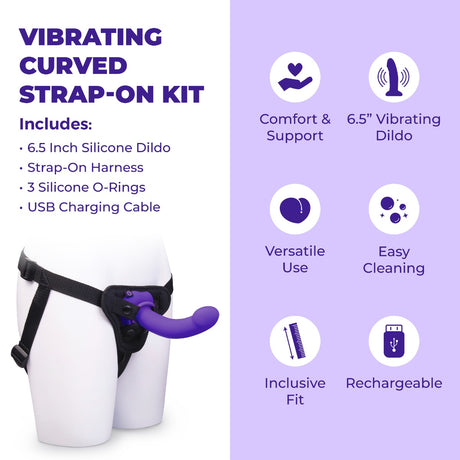 Vibrating Curved Strap-On Kit