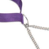 Lux Fetish Purple Collar & Nipple Clamps with Satin Blindfold