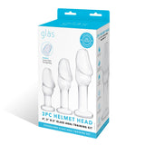 Glas Toy 3-Piece Helmet Head Glass Anal Training Kit