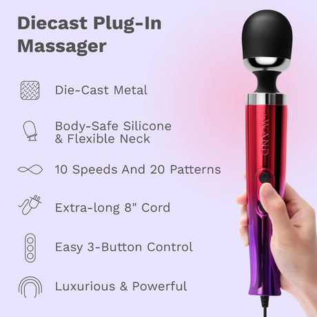 Le Wand Die Cast Plug-In Vibrating Massager