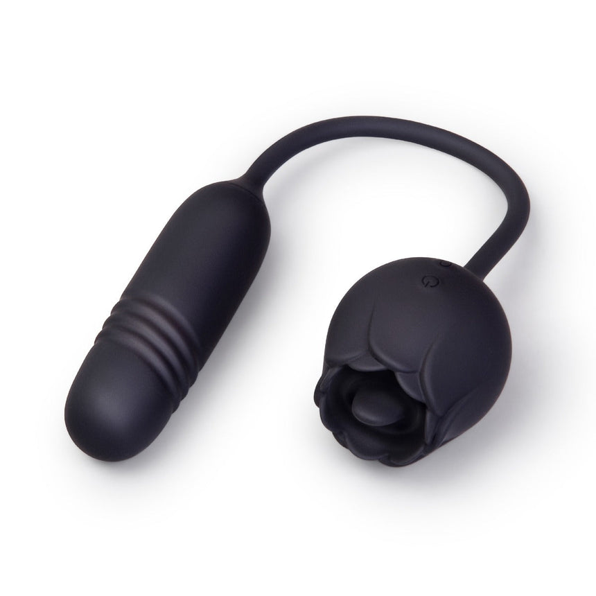 The Lick & Thrust Rose Rechargeable Licking, Vibrating & Thrusting Vibe