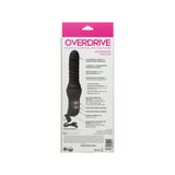 Back view of the CalExotics Overdrive packaging box showing product features and technical specifications.
