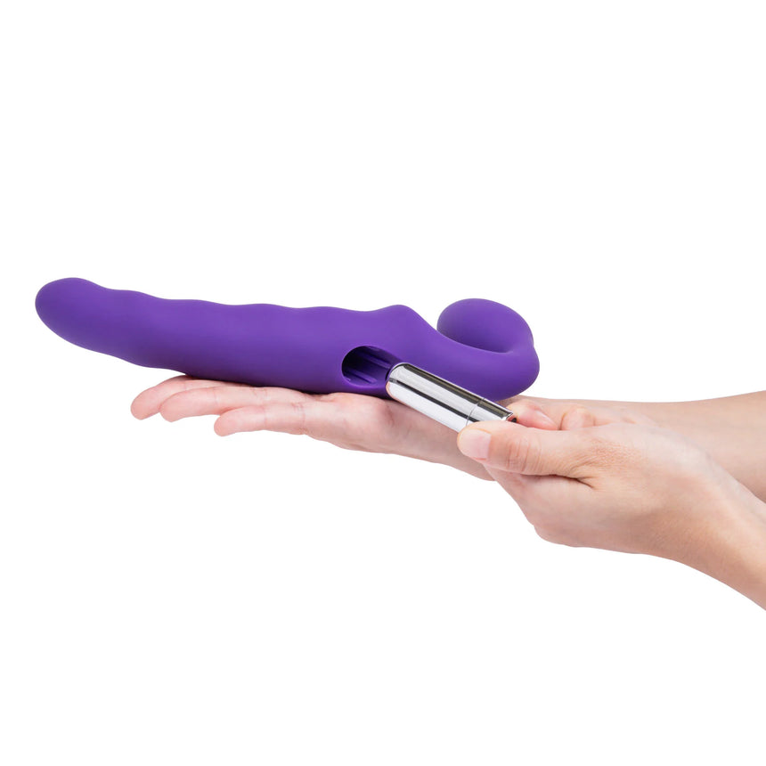 Rechargeable And Posable Rippled Strapless Strap-On