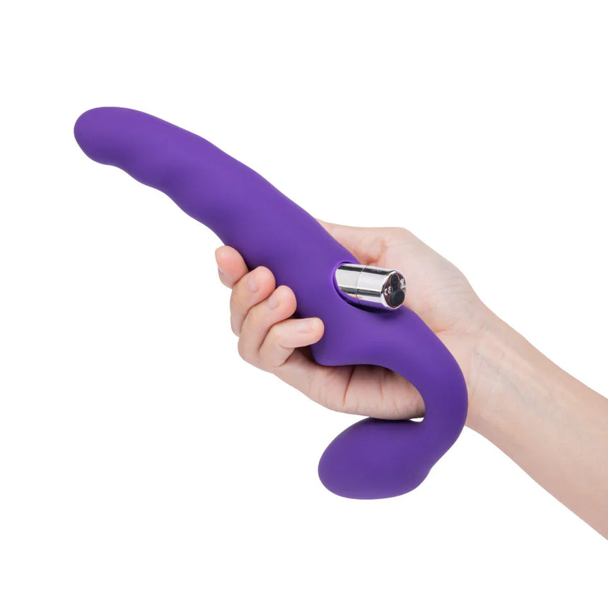 Rechargeable And Posable Rippled Strapless Strap-On