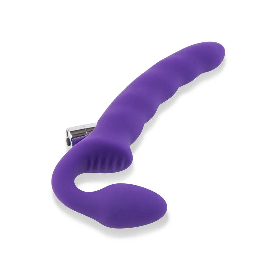 Rechargeable And Posable Rippled Strapless Strap-On