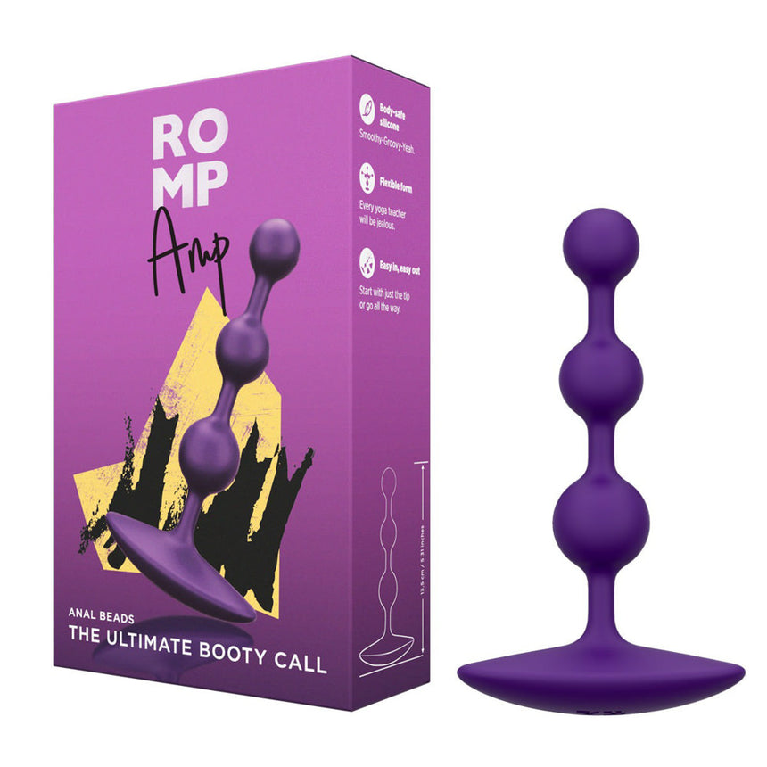 ROMP Amp Flexible Silicone Anal Beads Purple