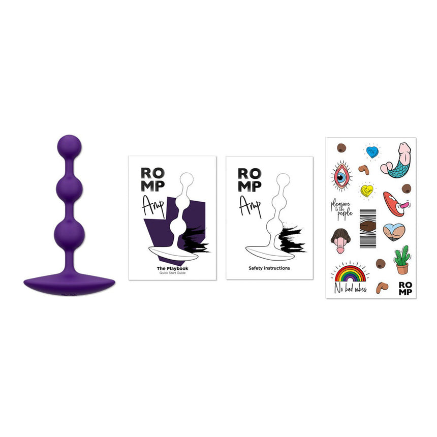 ROMP Amp Flexible Silicone Anal Beads Purple