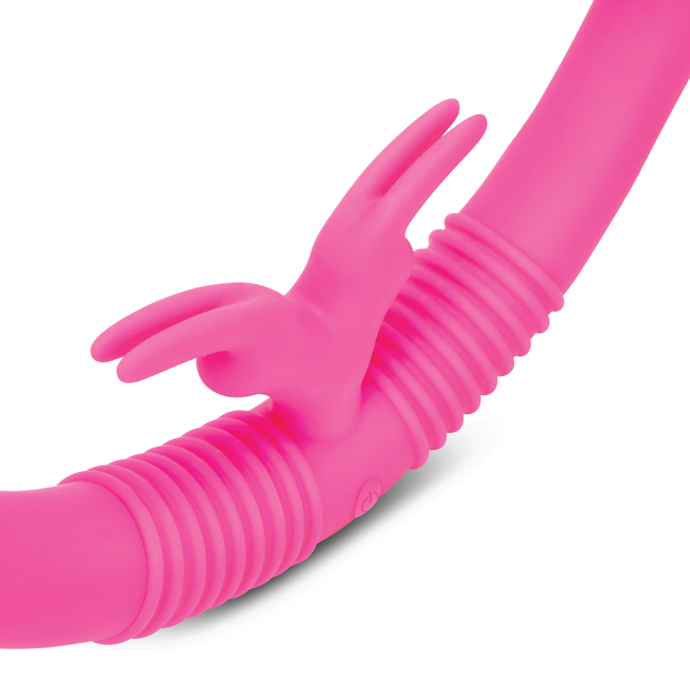 The rabbit ears at the base of Together™ Couples' Vibrator for clitoral stimulation