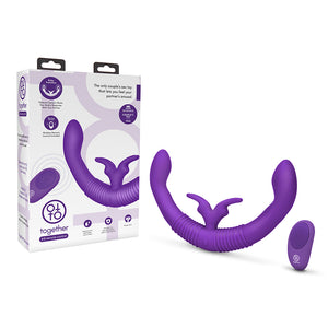 Packaging of the NEW Together Vibes Couple's Vibrator in Purple with Remote Control